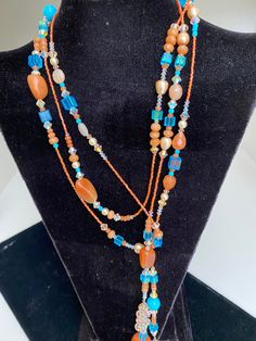 Fresh colors, soften with a feminine feel describes this lariat necklace that can be worn every where with everything   Perfect Condition  Never worn Coral Crystal, Birthday Bracelet, Necklace Beaded, Lariat Necklace, Endless Possibilities, Chain Styles, Java, Necklace Lengths, Beaded Necklace