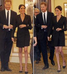 two pictures of prince harry and his wife, the duke of cambridge at an event