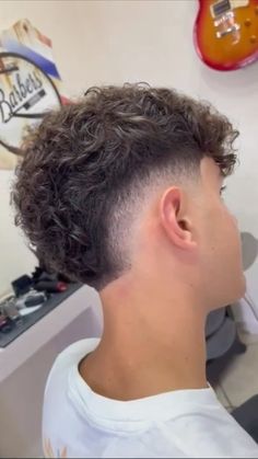 V Mullet Hairstyle, Drop Fade Wavy Hair, Low Taper Textured Top, Burst Fade With Curly Hair, Mid Fade Mullet Men, Men’s Burst Fade Mullet, Mullet Haircut For Curly Hair, Burst Mullet Fade, Burst Taper Mullet