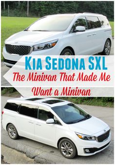 two white minivans with the words kisa sedona sxl and the