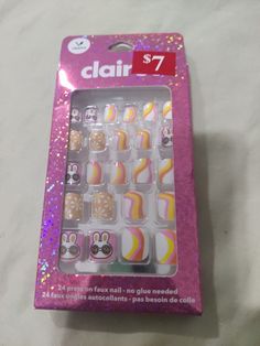 24pcs  Claire's Fake Press On Nails Kids Nails Glue On Nail Vegan Floral Bunny Nail Shapes And Designs, Fake Press On Nails, Fake Nails For Kids, Kids Nails, Nails Kids, Different Nail Shapes, Nails For Kids, Pedicure Nail Art, Pedicure Nails