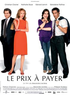 a movie poster for the film le prix a payer with three people standing next to each other