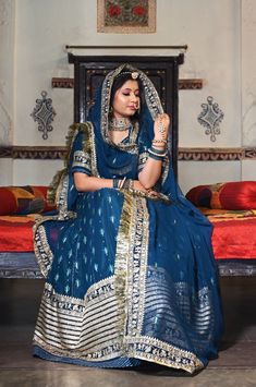 Rajput Rajasthan India Hindu Wedding Heritgae Bridal Makeup Dress Fashion Poshak Lehenga Designs Simple, Draping Fashion, Desi Fashion Casual, Indian Dresses Traditional