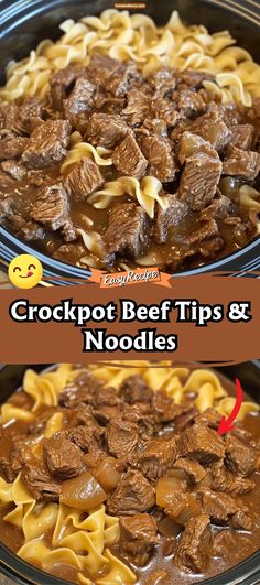 Crockpot Beef Tips & Noodles Slow Cook Beef And Noodles, Crockpot Beef Tips & Noodles, Beef Tips And Gravy Crockpot Egg Noodles, Beef Tips In Crockpot Slow Cooker, Beef N Noodles Crockpot, Slow Cooker Beef Tips And Noodles, Beef Tips Crockpot Recipes, Crock Pot Beef Tips And Noodles, French Onion Beef And Noodles Crockpot