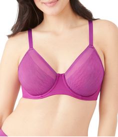 From Wacoal&#x2C; this bra features: Lightweight&#x2C; seamless full figure cupsUnderwire supportLifts bust up to one inchBonded neckline lies flat for a sleek lookTwo-ply fabric band Fully adjustable strapsHook-and-eye back closureNylon/spandexHand wash/line dryImported. Full Cup Nylon Bra With Medium Bust Support, Seamless Underwire Nylon Bra, Nylon Full Cup Bra With Removable Pads, Underwire Bra With Removable Pads In Nylon, Underwire Nylon Bra With Removable Pads, Solid Color Underwire Bra With Padded Cups, Solid Underwire Bra With Padded Cups, Nylon Underwire Bra With Removable Pads, Nylon Full Coverage Bra With Medium Bust Support