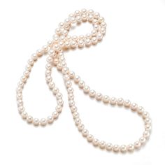 Gump's Signature 7.5mm Baroque White Akoya Rope Necklace Elegant Round Jewelry With 108 Beads, Elegant Lariat Necklaces Hand Knotted, Formal Baroque Pearl Necklace With Round Beads, Elegant Hand-strung Lariat Necklace, Elegant Hand Knotted Lariat Jewelry, Elegant Hand-knotted Lariat Necklaces, Elegant Akoya Pearl Beaded Necklace, Classic Long Pearl Necklace With Pendant, Classic Long Pearl Necklace With Charm