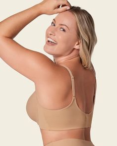 This is going to become your new favorite daily bra! It has deep cups with supportive underwire. It offers full coverage in the back and sides, plus it's lined in our signature PowerSlim® fabric for extra smoothing. The criss-cross underbust band has internal structuring for extra support and a perfect fit, plus it's specially designed to lie flat. Speaking of support, this bra also has wide straps. A 4-level adjustable hook-and-eye closure in the back lets you create your perfect fit. Posture Corrector Bra, Shaper Panty, Compression Fabric, Support Bras, Strapless Bra, Underwire Bra, Active Wear Leggings, Wide Straps, Coral Pink