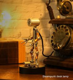 an old fashioned phone is sitting on a table