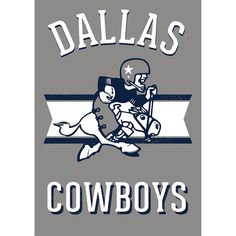 a football player running with the ball in his hand and cowboys on it's back