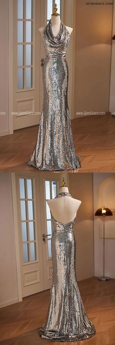 10% off now|Free shipping world-wide. Silver Long Halter Sparkly Mermaid Formal Dress at GemGrace. Click to learn our pro custom-made service for wedding dress, formal dress. View #FormalDresses for more ideas. Silver Backless Evening Dress For Prom, Silver Backless Evening Dress For Wedding, Silver Backless Evening Dress For Gala, Silver Backless Evening Dress, Silver Evening Dress For Prom Season And Homecoming, Silver Evening Dress For Prom And Homecoming, Silver Evening Dress For Homecoming And Prom, Silver Fitted Backless Evening Dress, Silver Glamorous Mermaid Dress For Prom