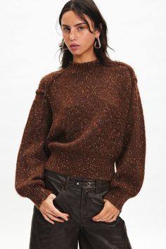 Rent Elise Confetti Knit Mockneck Pullover Sweater from Nuuly. Pick 6 items for $98/month. Free shipping + returns. Embroidery Patchwork, Kimchi Blue Dress, Exposed Seams, Sweater Crop, High Neck Sweater, Kimchi Blue, Cropped Style, Sweater Making, Kimchi