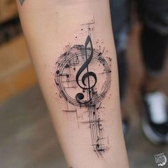 Radiant Music Note Tattoo Design Kit Sol Music Tattoo, Music Clef Tattoo, Treble Clef Tattoo Unique, Floral Music Tattoo, Percussion Tattoo, Note Tattoo Design, Bass Clef Tattoo, Tattoo Ideas Music, Geometric Tattoo Music