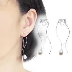 Double sided silver clip on earrings, white freshwater pearl invisible clip on earrings, clip on earrings dangle, pearl clip on earrings ✨More freshwater pearl invisible clip on earrings: https://www.etsy.com/jp/shop/MiyabiGrace?show_panel=true&search_query=freshwater+pearl 🌟MiyabiGrace shop home. More invisible clip on earrings: click here https://www.etsy.com/shop/MiyabiGrace 💕💕 Why do you need invisible clip on earrings for your events? 💕💕 1)Comfortable to wear  ➡ You will forget that yo Clip-on Dangle Pearl Earrings, Silver Clip-on Pearl Earrings, Elegant Adjustable Clip-on Earrings, Elegant Adjustable Dangle Clip-on Earrings, Silver Pearl Clip-on Earrings, Silver Clip-on Pearl Jewelry, Silver Dangle Clip-on Earrings With Pearl Drop, White Dangle Clip-on Pearl Earrings, White Dangle Pearl Clip-on Earrings