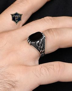 "Gift for Boyfriend, Handmade Gemstone Ring, Black Onyx Gemstone Ring, 925 Sterling Silver Ring,Trendy Ring Gifts, Men Engraved Ring ✦ Details ✦ * Material: 925 Sterling Silver * Gemstone: Onyx * Weight: 6,50  grams * Sides oxidized * Stamp: 925 * Available sizes; 5 US to 16 US. Contact me if you need any other size! ✦ Shipping ✦ * Processing time: 1-3 business days. * This item ships from my Turkish workshop in Istanbul. * Add your phone number in address box for a smoother delivery. That makes courier personnel's job easier.  ✦ Packaging ✦ * Comes with a luxury gift box and a jewellery cleaning cloth and courtesy gift. ✦ Returns, Exchanges ✦ * Return option available for 30 days after the delivery. * The product has to be in the same shape, type, and material. * Personalized products can Handmade Black Signet Promise Ring, Gift For Boyfriend Handmade, Gifts Men, Engraved Ring, Trendy Ring, Gift Of Time, Onyx Gemstone, Gift For Boyfriend, Ring Black