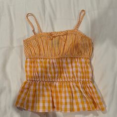 Soo Cute Never Worn Great Condition Fits Well Cute Cotton Top By Forever 21, Forever 21 Yellow Cotton Top, Forever 21 Yellow Sleeveless Top, Forever 21 Sleeveless Yellow Top, Forever 21 Yellow Casual Top, Forever 21 Shirts, Deep Autumn, Seasonal Color Analysis, Orange Tank Top