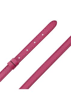 MESSIKA-My Move Leather Bracelet - Raspberry Pink-PINK Elegant Bracelet With Leather Strap, Luxury Leather Bracelet For Everyday, Luxury Leather Strap Bracelets For Everyday Use, Luxury Adjustable Leather Bracelet With Wrist Strap, Adjustable Classic Pink Bracelets, Classic Adjustable Pink Bracelets, Designer Adjustable Pink Bracelet, Pink Adjustable Cuff Bracelet, Pink Luxury Bracelet Strap Watch Bands