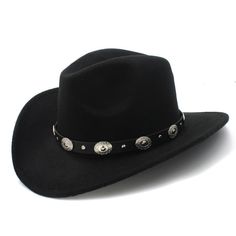 Have some fun on your weekend ride or girls night out.Brim size: 7CMHat size: 57CM adjused sizeHeight: 12CM Belt Cowgirl, Goth Cowgirl, Kids Cowboy Hats, Punk Belt, Felt Kids, Black Cowgirl, The Lone Ranger, Chapeau Cowboy, Festival Hat