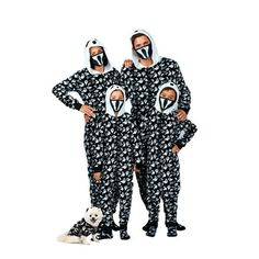 The best matching family pajamas are here! Get ready to match with your family for these holidays or the rest of the year. Family union suits come for Dad, Mom, Son, Daughters and not to forget the furriest member of the family, the beloved pets (Dogs & Cats). These Onesies come with socks and a mask to match the theme. They are very comfy and soft with a front zip-up for easy access and a hood. Prestigez. Size: Pet (Dog) - L.  Color: Black. Pyjamas Onesie, Pajama Onesie, Black Ghost, Union Suit, Women Jumpsuit, Dog Black, Onesie Pajamas, Dog Pajamas, Matching Family Pajamas