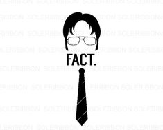 a man with glasses and a tie that says fact