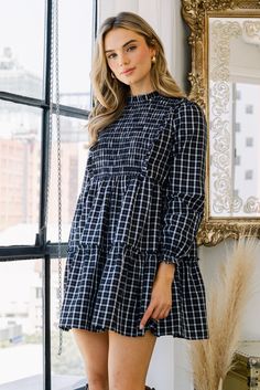 Details Content + Care Import Size + Fit Product Code: 96010 Babydoll Mini Dress, Black Plaid, Over 50, Blush Pink, Baby Dolls, Plaid, Mini Dress, Free Shipping, Clothes