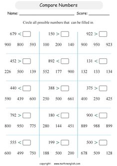 the worksheet for comparing numbers from 1 to 10 is shown in this image