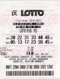 a lotto ticket is shown in this image