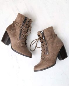 high road suede heel ankle boot - more colors - shophearts Khaki Heels, Fall Booties, High Road, High Heel Boots Knee, Stylish Sandals, Stylish Boots, Shoe Boot Sandals, Shoe Show, Fall Shoes