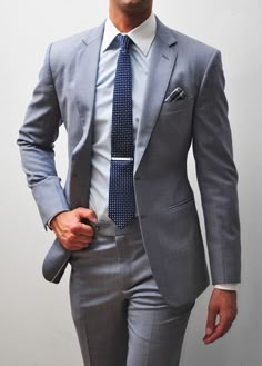 Men Fashion Wedding Kit, Mens Fashion Blog, Navy Suit, Gray Suit