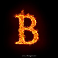 the letter b is made up of fire