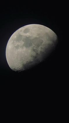 the moon is seen in the dark sky with no one on it's side