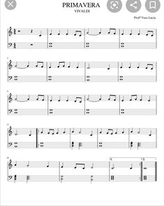 sheet music with the words primavera written on it