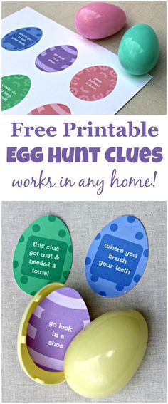 an egg hunt game with free printable eggs and instructions to make them look like they are