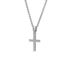 Diamond Cross Necklace in 18K White Gold Yaniv Fine Jewelry - Etsy Israel