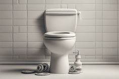 a white toilet sitting on top of a bathroom floor