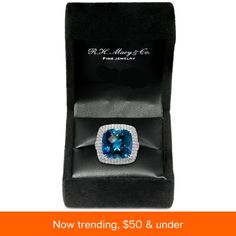 in stock London Blue Topaz, London Blue, Custom Rings, Statement Ring, Blue Topaz, Beautiful Rings, Statement Rings, Topaz, Halo