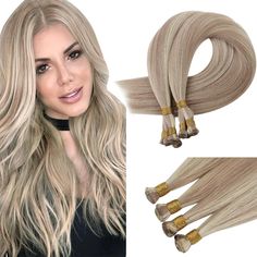 Extensions Type: Hand Made Hair Weft Quality: Full Cuticle Virgin Human Hair Hair Color: #P18/613 Highlight Ash Blonde Mixed Bleach Blonde Length: 14inch - 22inch Quantity: 10 -15 Grams/Bundle Hair Texture: Straight Hair gets a little wavy after washing or improper packaging, it is normal. 6-10 bundles will be enough for a full head. Hair wefts allow you to choose your attachment method. The hair weft comes in a curtain-like shape with a double-weft that can be used with methods such as weaving, Sew In Bundles, Highlight Blonde, Pinup Hair, Weft Extensions, Hand Tied Wefts, Lighter Hair, Hair Tape, Weft Hair Extensions, Bleach Blonde