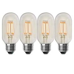 four light bulbs on a white background