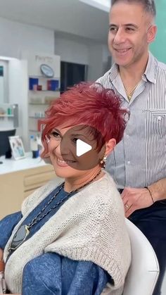 Tony Ibrahim on Instagram: "The secret to building your dream clientele is to hustle!  @azouryoussi  #neverstop #hairstylist #hairart #hairlove #haireducation #hairtutorial #hairgoals #haircut #hairideas #haircolor" Short Haircuts Asymmetrical, Hair Spikes Hairstyles, Womens Short Pixie Haircut, Angled Pixie Haircut, Cindy Lauper Hair, Styling Very Short Hair, How To Curl A Pixie Haircut, Over 50 Pixie Hairstyles, Sharon Osborne Haircut