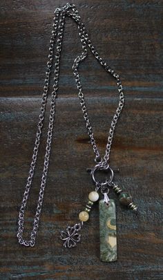 Handmade Bohemian Toggle Necklace As Gift, Handmade Bohemian Toggle Necklace For Gift, Nickel-free Bohemian Moss Agate Jewelry, Bohemian Green Jasper Jewelry, Boho Fashion Bohemian, Natural Stones Necklace, Beaded Earrings Diy, Boho Bohemian, Stainless Steel Necklace