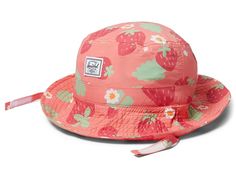 Herschel Supply Co. Kids Beach UV Bucket Hat 2 - 4 Years (Toddler) - Traditional Hats : Shell Pink Sweet Strawberries : Make outdooring fun and sun-safe for your kiddo by opting for the Herschel Supply Co. Kids Beach UV Bucket Hat 2 &amp,#8722, 4 Years. Featuring an allover print design, the hat offers UPF 50+ sun protection and has detachable hook-and-loop chin strap for an ideal fit. Unstructured low crown. 100% nylon. Hand wash only. Imported. Shell Pink, Kids Beach, Beach Kids, Herschel Supply Co, Herschel Supply, Herschel, Upf 50, Sun Protection, Strawberries