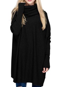 Cowl Neck Sweaters, Black Cold Shoulder Dress, Oversized Pullover Sweaters, Long Sleeve Knit Top, Christmas Outfits Women, Cowl Neck Long Sleeve, Oversized Pullover, Long Sleeve Knit Tops, Loose Sweater