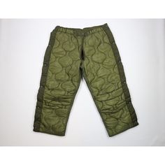 Vtg 90s Military Mens Medium Long Cold Weather Field Trousers Pants Liner USA Mens Pants Loose threads back top. USA made Mens size Medium Measurements are: 19 inches across the waist laid flat 26 inch inseam 38 inches from top to bottom 11 inch leg open Green Polyester US Shipping is FREE, Canada is $15 and International is $24 Check out my other items in my store! PR1792 Vintage Trousers For Winter, Vintage Winter Bottoms With Pockets, Vintage Winter Trousers, 90s Style Green Pants With Pockets, 90s Green Pants With Pockets, Winter Military Bottoms With Side Pockets, Retro Winter Streetwear Bottoms, Vintage Winter Bottoms With Belt Loops, Vintage Trousers With Elastic Waistband