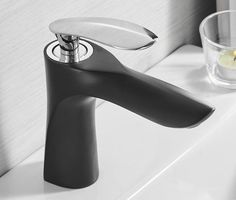 Decorate your bathroom in style with a sleek basin mounted faucet! Made from premium brass. Single handle hole faucet mount. Comes ready to install for both hot and cold water! Free Worldwide Shipping 100% Money-Back Guarantee Chrome And Brass Bathroom, Modern Basin, Toilet Sink, House Lighting, Single Handle Bathroom Faucet, Brass Bathroom, Bath Faucet