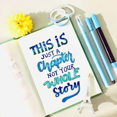 an open notebook with the words'this is just a paper not your whole story '