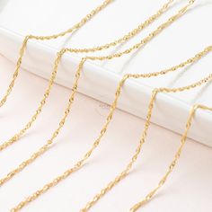 "14K Solid Gold Singapore Chain Necklace / Twisted Rope Chain Necklace / 14k Gold Chain Necklace / Chain for pendants / Gift For Her ★★ Description ★★ Introducing our exquisite Singapore chain, meticulously crafted from solid 14k gold material. Available in lengths of 16\", 18\", 20\", and 22\", you can find the perfect fit for your desired look. Choose from a range of chain thicknesses: 1.5mm, 2.5mm, 3.3mm, and 3.8mm. The Singapore chain features a distinctive design characterized by a series o Rope Chain Necklace With Curb Chain For Gift, Gift Rope Chain Necklace With Curb Link, 14k Gold Figaro Rope Chain Necklace As Gift, Gold 14k Rope Chain Necklace Gift, 14k Gold Curb Chain Rope Necklace Gift, Yellow Gold Figaro Chain Rope Necklace Gift, Yellow Gold Pendant Rope Chain Necklace, Yellow Gold Rope Chain Necklace, 14k Gold Chain Necklace, 16 Inch Length