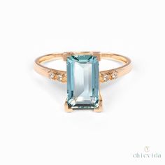 14K Gold Aquamarine Ring/March Birthstone/Aquamarine Engagement Ring Gold/Anniversary Promise Ring/Birthday Gift/Blue Gemstone Cocktail Ring   ★ ★ ★ ★  CUSTOM/DUTY-FREE SHIPPING WORLDWIDE, BUYERS DON'T HAVE TO PAY ANY CUSTOM FEES WHILE IMPORTING ★ ★ ★ ★  Details Material: 14k/18k gold Color Options: Yellow Gold, White Gold, Rose Gold ★ Center Stone Aquamarine, Octagon Size: 6.90 x 11.5 Approx Weight (Ct): 2.84 ★ Accent Stones Diamond/Moissanite Round Size: 1.5 mm * 4 Nos.   Approx Weight (Ct): 0.056 ★ 100% Natural Diamond and Gemstones ★ Diamond: Round Brilliant cut, G-H Color, SI Clarity ☂ Shipped with Insured Shipping within 4-7 business days. ➦ 100% Free Returns. ➦ Our Jewelry comes with a Lifetime Warranty. (Stone Replacement not included) ✈ We offer free EXPRESS shipping across the wo Aquamarine Rings With Accent Stones, Baguette Cut, Aquamarine Rings With Baguette Cut Accent Stones, Emerald Cut Aquamarine Rings With Gemstone Accents, Aquamarine Engagement Ring Gold, Gold Aquamarine Ring, Gold Wedding Anniversary, Solitaire Wedding Ring, March Birthstone Ring, Engagement Ring Gold