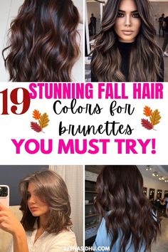 Discover 19 stunning fall hair colors for brunettes, including red, dark auburn, and reddish brown shades. Find your perfect autumn hair transformation with these unique fall hair color ideas! #FallHairColorForBrunettes #RedHair #DarkAuburn #ReddishBrown #UniqueFallHairColorForBrunettes Fall Hair Color For Brunettes Pale Skin, Brown Hair Color Ideas For Fall, Highlights For Fall Brunettes, Brunette Hair Color With Highlights Reddish Brown Dark Auburn, Brunette Hair With Fall Highlights, Fall Hair Colors Dark Skin, Fall Hair Color For Brunettes With Red, Fall Medium Length Hair Color, Cool Brunette Hair Color Fair Skin