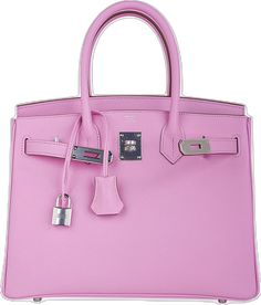 Chic Epsom Leather Bag With Lock, Luxury Pink Shoulder Bag With Palladium Hardware, Epsom Leather Bags With Lock For Everyday Use, Designer Pink Epsom Leather Bag, Evening Bags With Lock In Epsom Leather, Evening Epsom Leather Bag With Lock, Pink Epsom Leather Bag For Everyday Use, Top Handle Bags In Epsom Leather With Lock, Top Handle Epsom Leather Bag With Lock