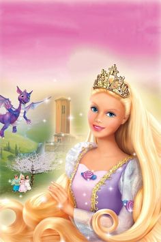 barbie the princess with long blonde hair wearing a tiara and holding her hand out