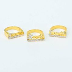 This is a ring for the modern woman who loves classic style. The beautiful script font and hearts make it unique and special. It would make a perfect gift for any occasion. Custom chains take about 4 - 6 weeks to craft to perfection. Gold Presidents brings you the highest standard of jewelry. Specifications Sizes: 5, 6, 7, 8, 9, 10 Material Options 18k Yellow Gold Plated Shipping EXPRESS (3 - 5 days) UPS STANDARD (4 - 7 days) FREE (7 - 14 days) Lifetime Guarantee Gold Pres is committed to provid Normal Body Temperature, Beautiful Script Fonts, Measure Ring Size, Name Ring, Name Rings, Classic Gold, Script Font, High Quality Jewelry, Modern Woman